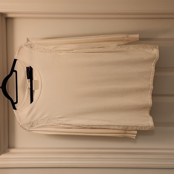 The Limited | Lace Trim Lightweight Sweater Top - Picture 2 of 4